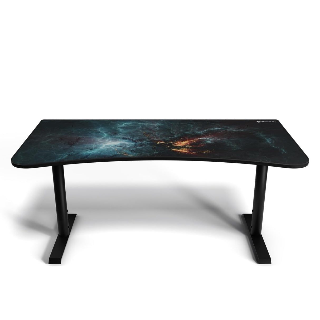 Arozzi Arena Special Edition Ultrawide Curved Gaming and Office Desk with Full Surface Water Resistant Desk Mat Custom Monitor Mount Cable Management Cut Outs - Omega Arozzi