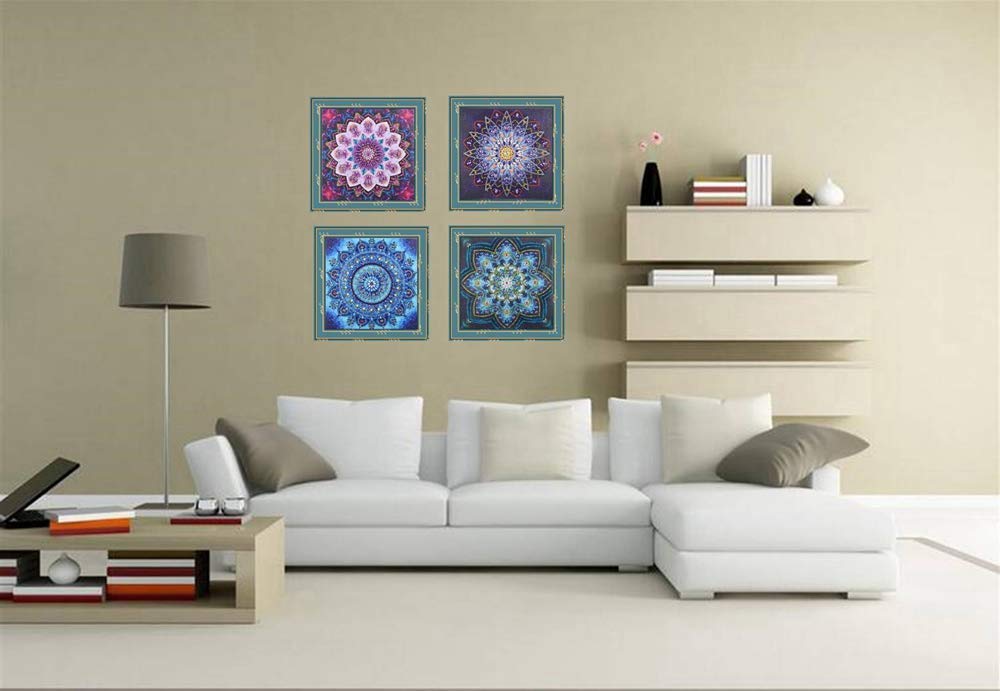 VVBAOZI DIY Mandala Diamond Painting 4 Pack Special Shape Crystal Rhinestone Diamond Art Mandala Kits for Adults (Canvas Size 9.84''×9.84'') VVBAOZI