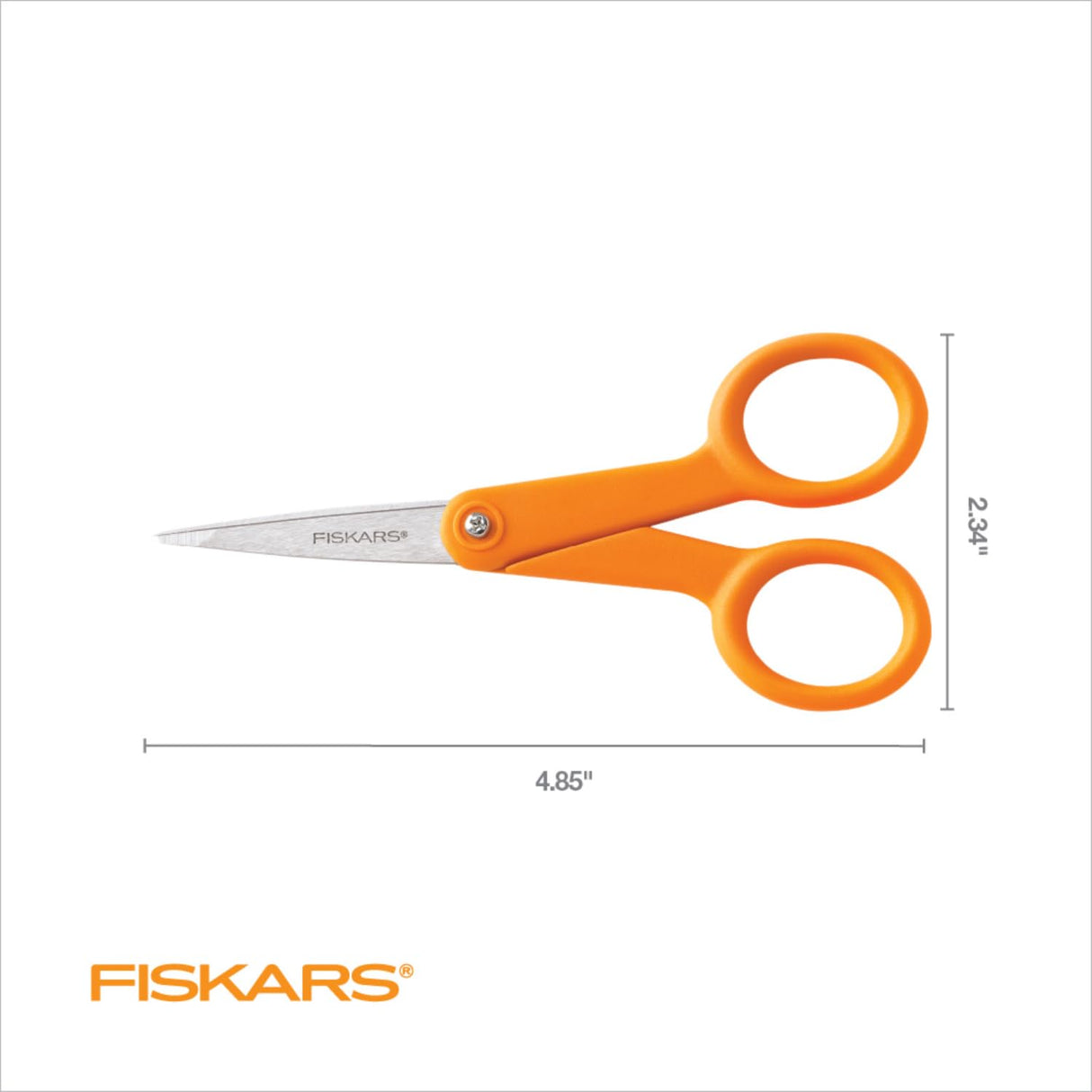 Fiskars Premier No. 5 Micro-Tip Orange-Handled Fabric Scissors - Double Loop Handle - Sewing and Craft Scissors - Orange Fiskars