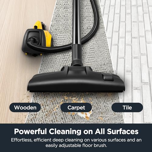 Eureka 3670M Canister Cleaner, Lightweight Powerful Vacuum for Carpets and Hard floors, w/ 5bags,Yellow Eureka