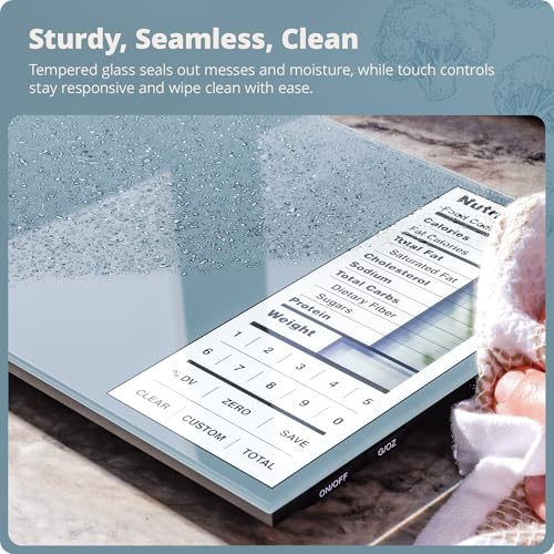 Greater Goods Digital Nutrition Scale โ Accurate Macro and Calorie Tracking for Meal Prep, Weight Loss, and Healthy Eating | 2,000 Built-in Foods, Intuitive Nutrition Label Display, 11lb Cap, Blue