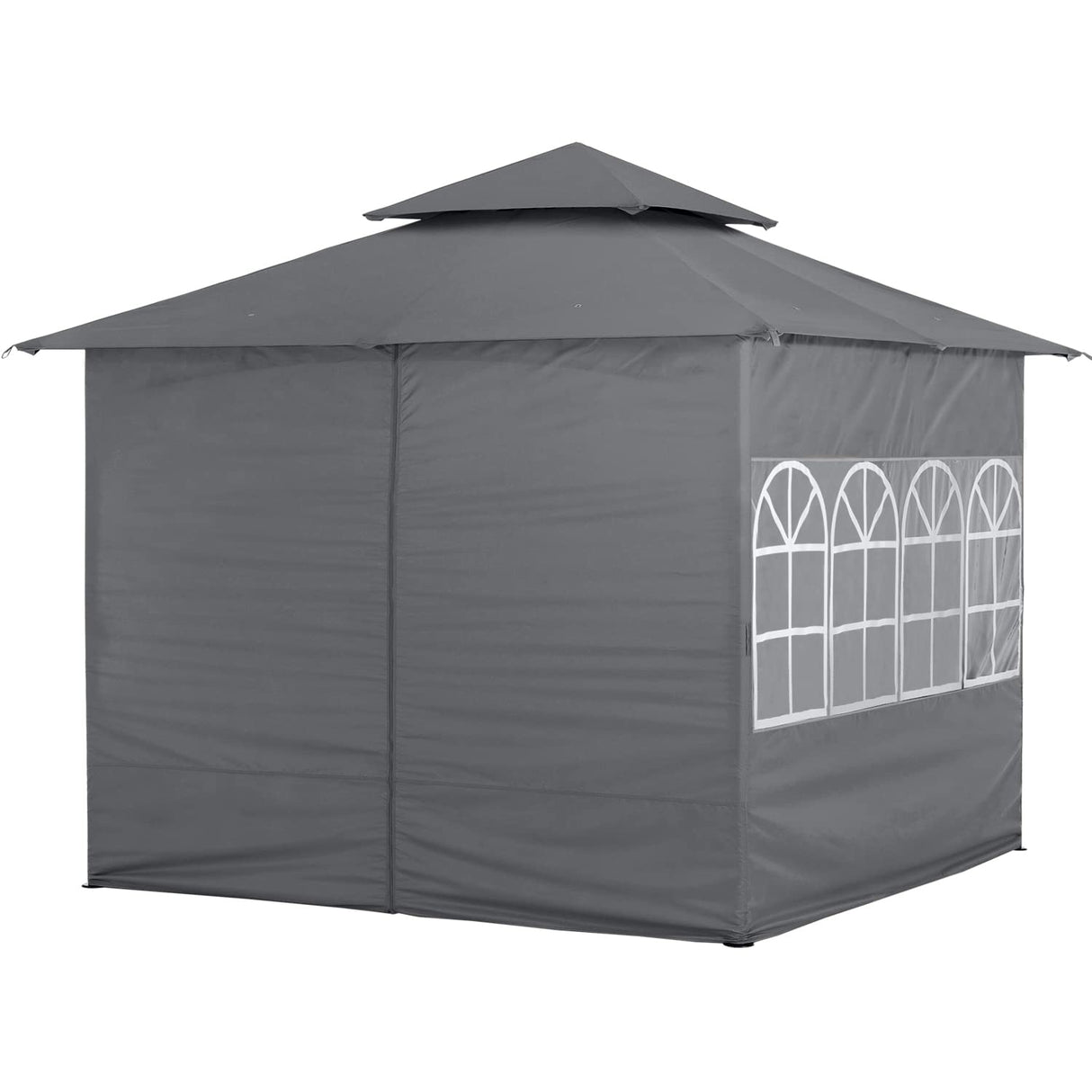 ABCCANOPY 10x12 Outdoor Gazebo - Patio Screened Gazebo with Curtains and Windows for Deck, Lawn and Backyard (Dark Gray) ABCCANOPY