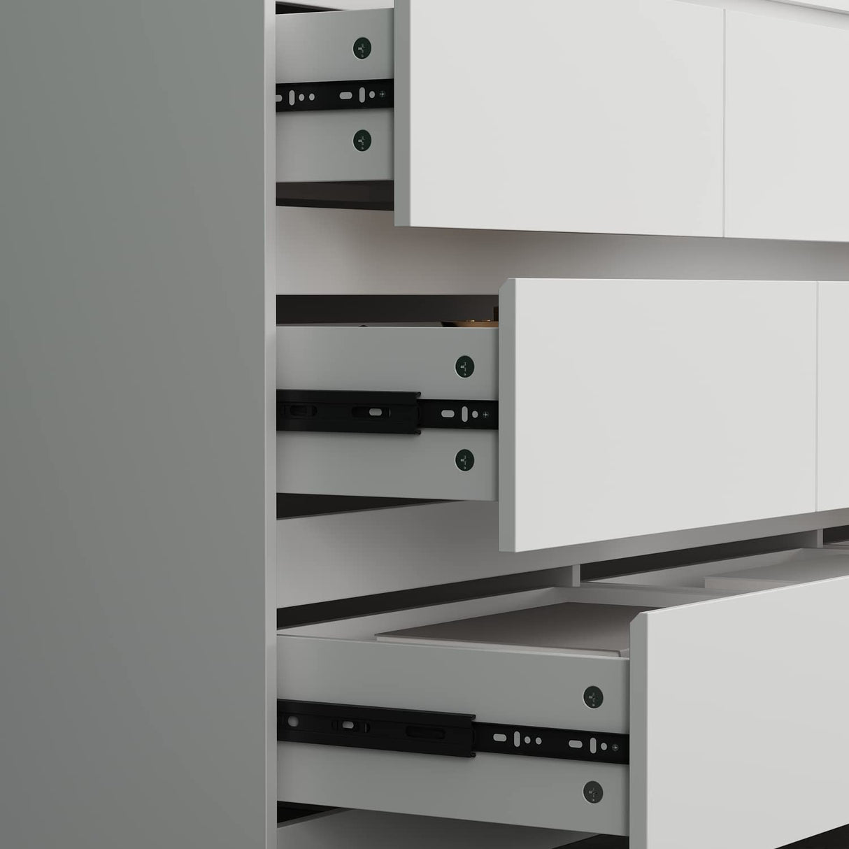 Hitow 9 Drawer Dresser for Bedroom with Deep Drawers, Large Floor Wood Dressers & Chest of Drawers Handle Free, Modern White Long Dressers for Closet Living Room (63" W x 15.7" D x 31.5" H) Hitow