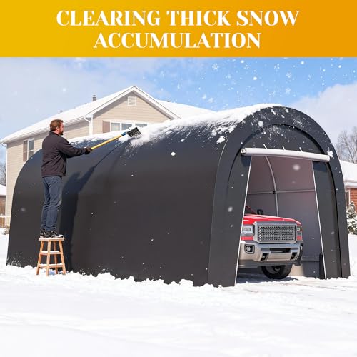 Kiss the Water Domed Carport with 4 Cloth Bags, Portable Garage with 2 Roll-up Doors, Heavy Duty Car Canopy Party Tent, All-Season Storage Shelter Shed for Cars, Truck, or Garden Tools, 10' x 20' Kiss the Water