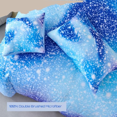 PERFEMET Blue Twin Comforter Set for Girls, 6 Pieces Twin Bed in A Bag, 3D Colorful Kids Bedding Comforter Set with Sheets, Tie Dye Ombre Fluffy Teen Girl Bed Set (Blue, Twin) PERFEMET