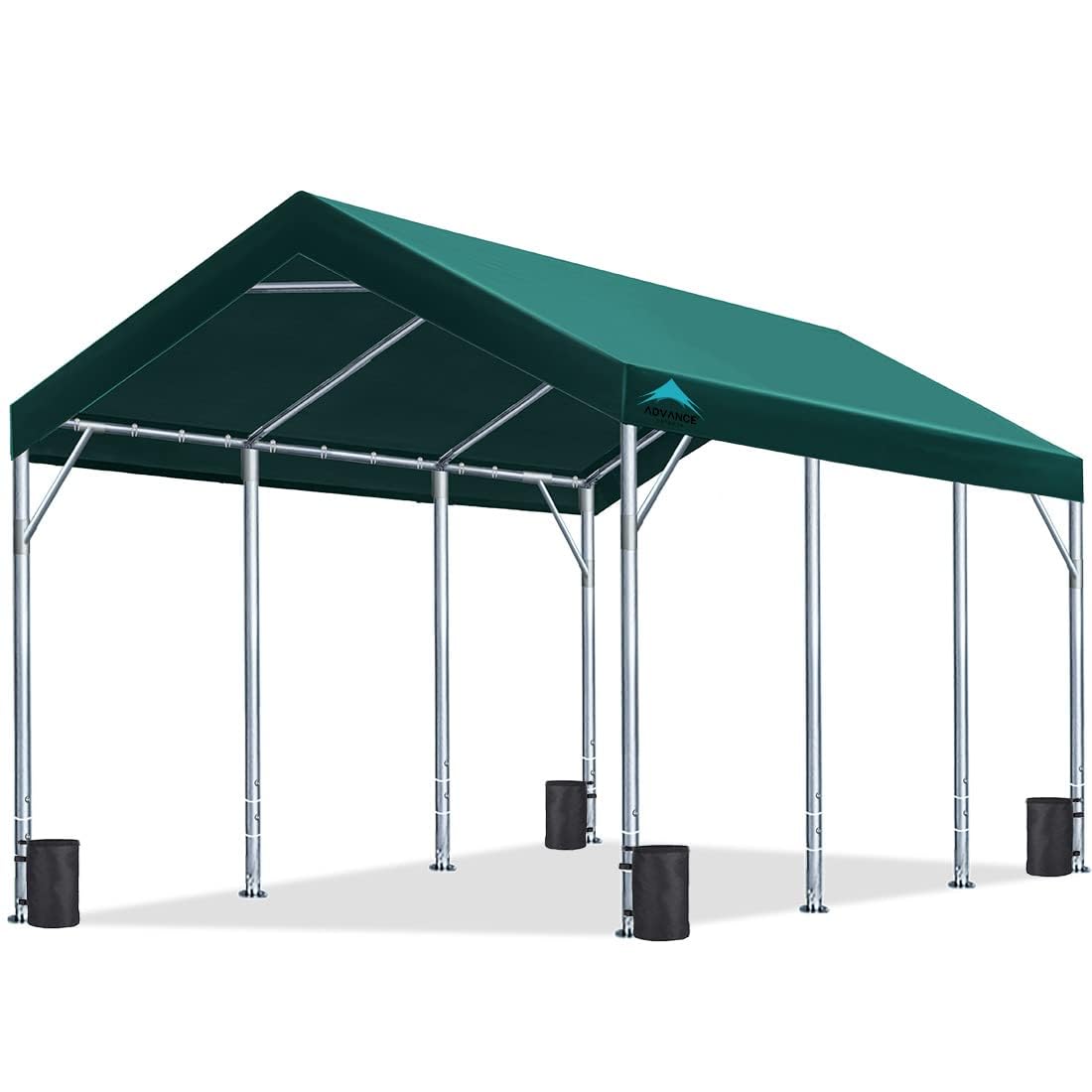 ADVANCE OUTDOOR 12x20 ft Heavy Duty Carports Potable Car Canopy Garage Party Tent Boat Shelter, Adjustable Height from 9.5 ft to 11 ft, Green ADVANCE OUTDOOR