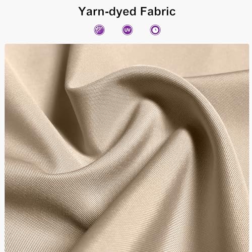 PURPLE LEAF 10' x 12' Outdoor Retractable Pergola Aluminum with DIY Sun Shade Canopy Patio Modern Heavy-Duty Brown Shelter for Garden Yard Pavilion Grape Trellis Porch, Beige PURPLE LEAF