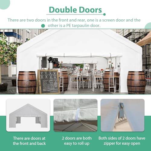 YOPTO 20x32FT Party Tent, Large Wedding Event Shelters with 3 Storage Bags & Removable Sidewalls,Outdoor Heavy Duty Canopy Gazebo Commercial Tents for Parties Carport Camping Garden Patio YOPTO