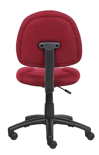 BOSS Office Products Perfect Posture Delux Fabric Task Chair Without Arms in Burgundy (B315-BY) BOSS