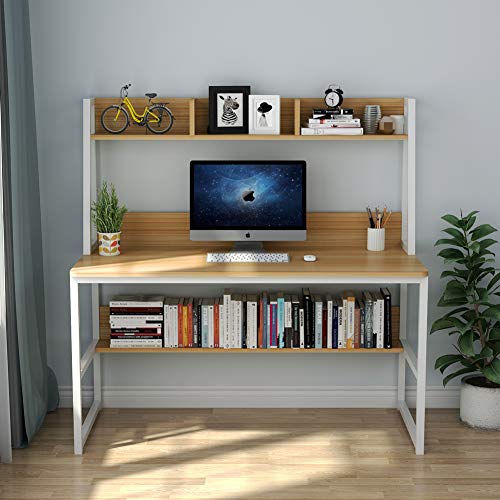 Tribesigns 47-Inch Space-Saving Computer Desk with Hutch and Open Bookshelf for Home Offices Tribesigns