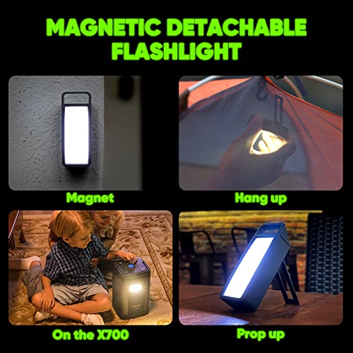 FREMO Portable Power Station X700,662Wh LiFePo4 Battery Solar Generator w/2 Upto 110V/1000W AC Outlet,DC 12V Car and USB Ports(Solar Panel Optional), Solar Generator for Home Use,Outdoor Camping,RVs Fremo