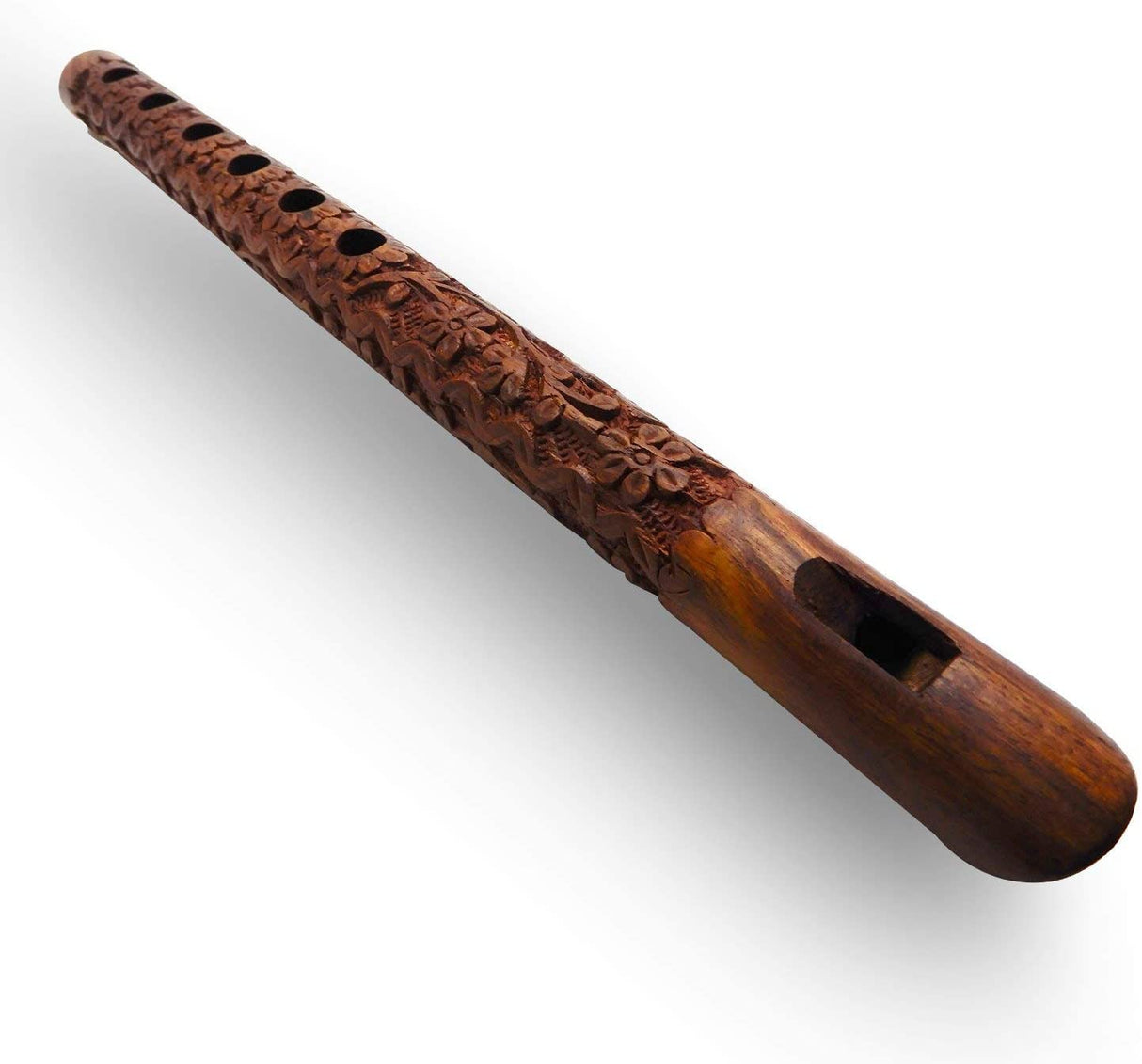 Zifron Wood Store Wooden Handmade Inspire Lord Krishna Traditional Flute Baansuri with Handcrafted flower Design Indian Musical instrument Bansuri Flutes Zifron Wood Store