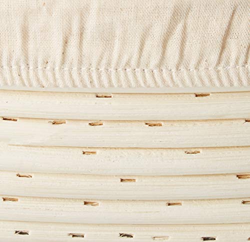 (10 x 6 x 3.5 inch) Oval Bread Banneton Proofing Basket & Liner SUGUS HOUSE Brotform Dough Rising Rattan Handmade rattan bowl - Perfect For Artisan SUGUS HOUSE
