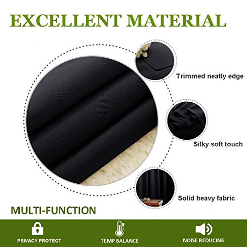 NICETOWN Room Separating Divider, Room Divider Curtain Screen Partition, Function Thermal Blackout Patio Door Panel, Sliding Door Insulated Curtain for Patio, Black, 8.3ft Wide x 10ft Long NICETOWN