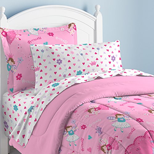 Dream Factory Magical Princess Ultra Soft Microfiber Girls Comforter Set, Pink, Twin dream FACTORY