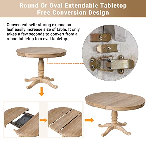Merax 5 Pieces Dining Table Set,Retro Style Chairs with Solid Wood Legs for Kitchen Diningroom Merax