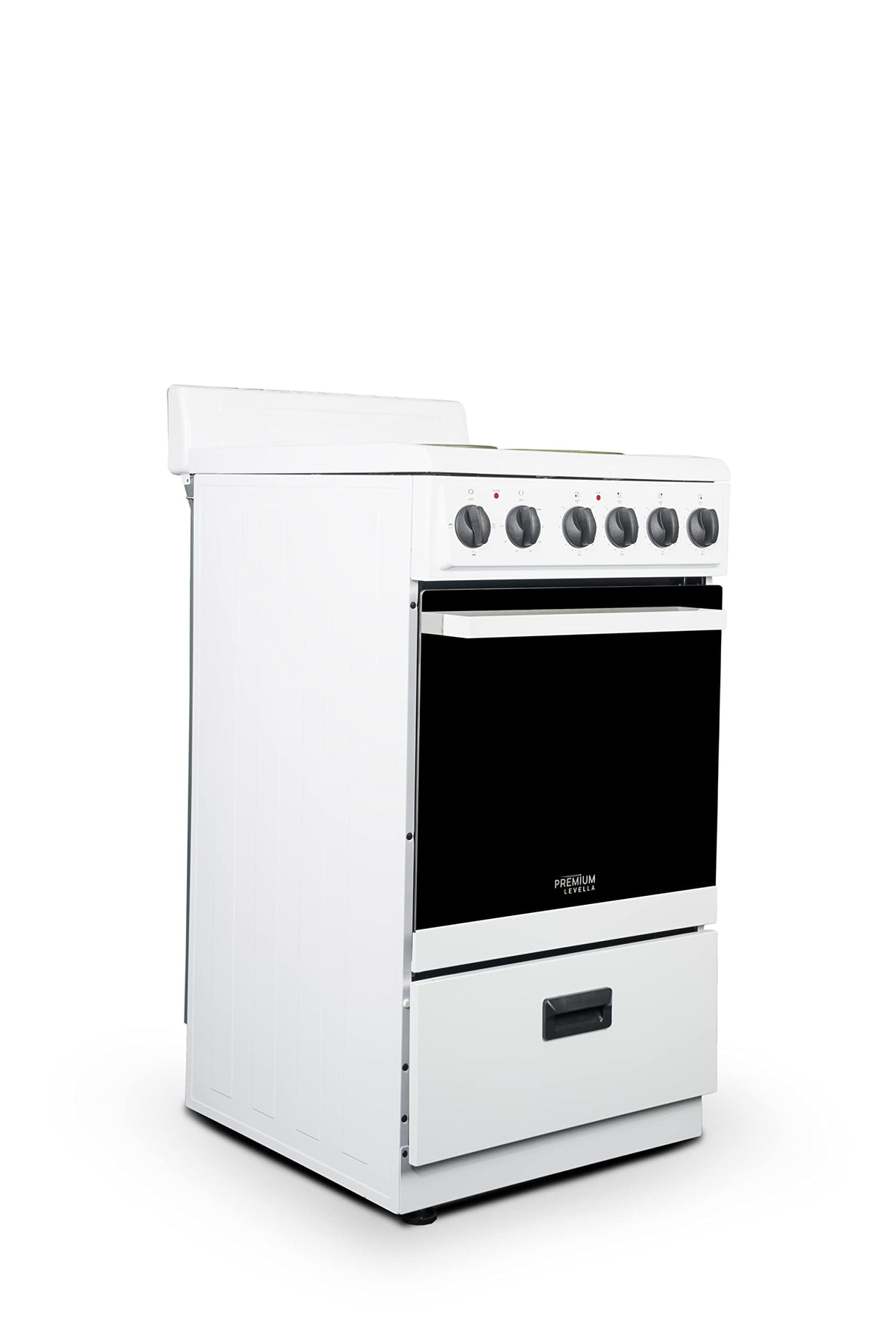 Premium Levella 20" Electric Range with 4 Coil Burners and 2.2 Cu. Ft. Oven Capacity in White PremiumLevella