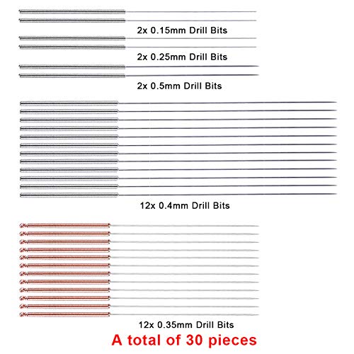 SIQUK 33 Pcs 3D Printer Nozzle Cleaning Tools Kit 30 Pcs 0.15mm, 0.25mm, 0.35mm, 0.4mm, 0.5mm Cleaning Needles 2 Pcs Tweezers and 1 Pc Cleaning Cloth SIQUK