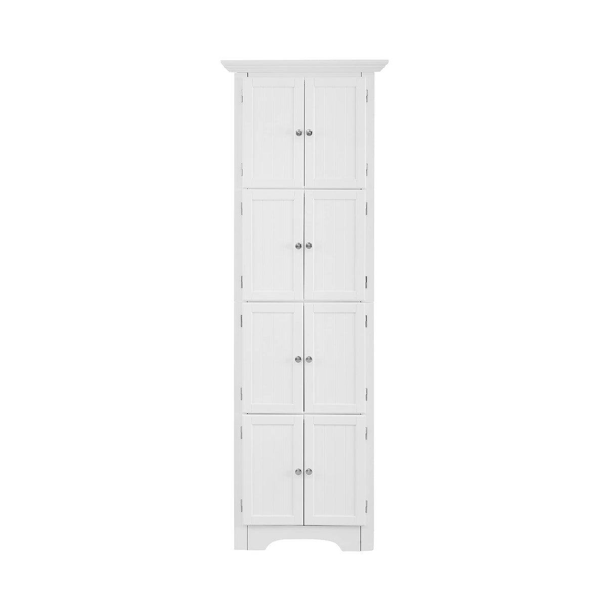 72 Inch Tall Corner Storage Cabinet with 8 Doors, 4-Tier Kitchen Pantry Storage Cabinet, for Living Room, Kitchen, Office, Bathroom, White WoodArtSupply