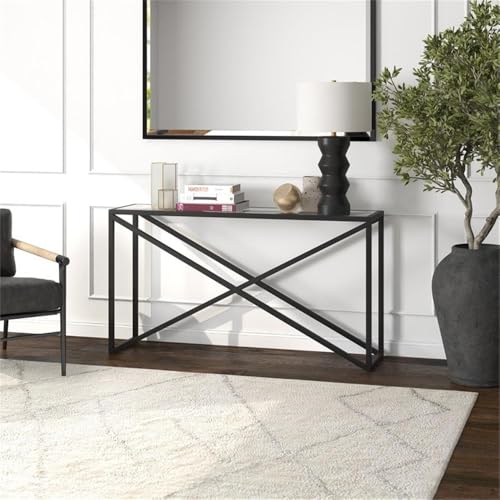 Calix 55'' Wide Rectangular Console Table in Blackened Bronze Henn&Hart