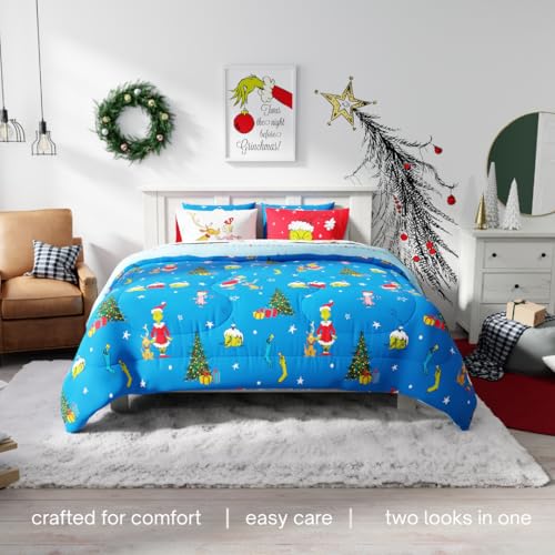 Grinch by Dr. Seuss Holiday & Christmas Bedding Super Soft Comforter and Sheet Set with Sham, 7 Piece King Size (Official Dr. Seuss Product) by Franco Franco