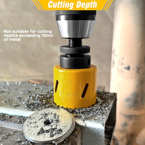 KATA Bi-Metal Hole Saw Kit, 18 Piece M42 High Speed Steel Hole Saw Set with 3/4" -2-1/2" (19-64mm) 11PCS Hole Saw Blades in Case with Mandrels, Drill KATA