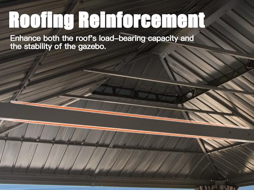 Domi 14x22FT Hardtop Gazebo, Permanent Outdoor Gazebo with Galvanized Steel Double Roof and Aluminum Frame, Curtain and Netting, Large Pavilion Gazebo for Patio Deck Garden, Grey domi outdoor living