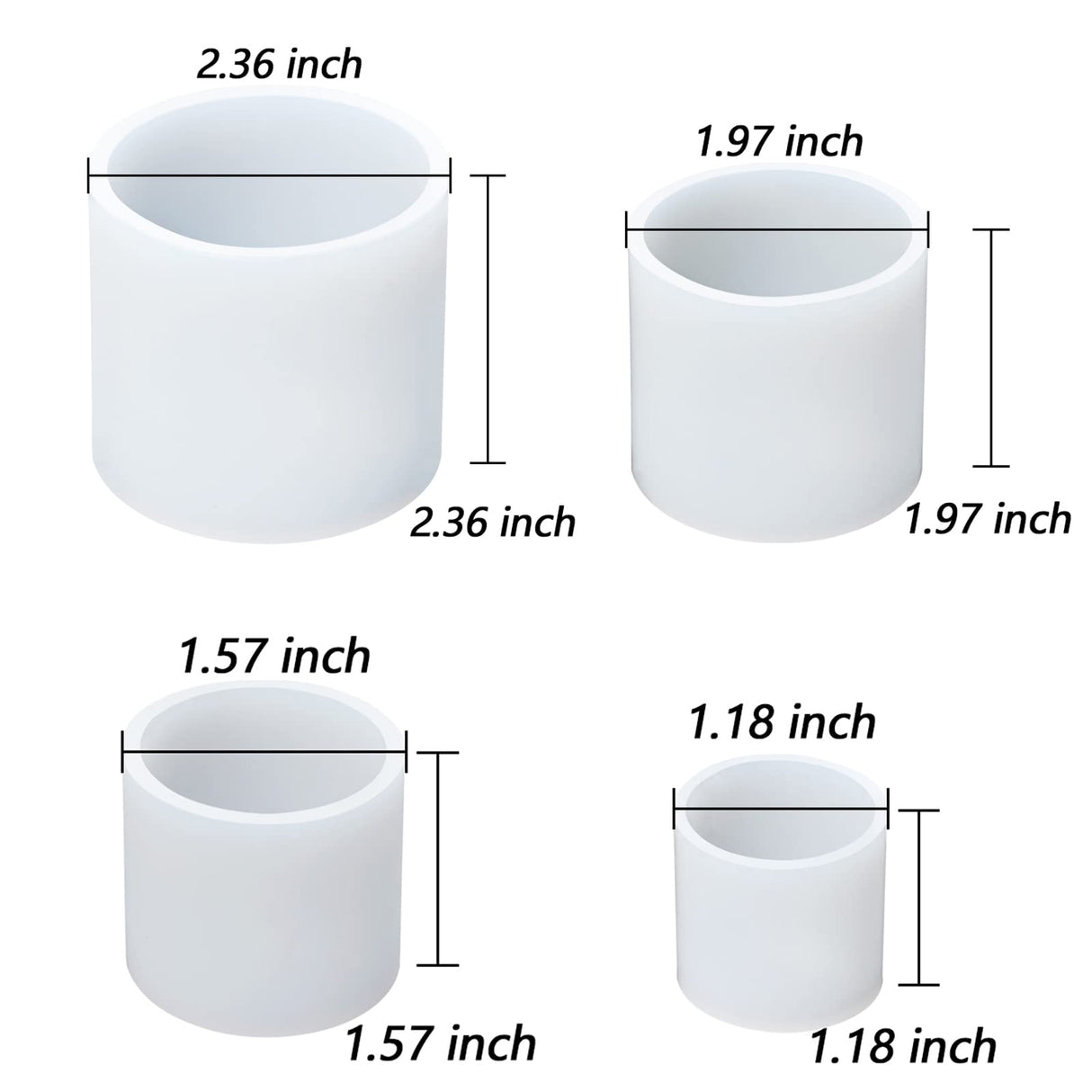 Cylinder Candle Molds for Candle Making,4 Pcs Pillar Casting Silicone Molds for Resin Casting, Soap, Flower Specimen, Insect Specimen, Clay Craft Sakolla