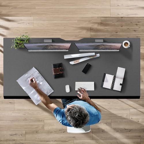 Mount-It! 72" Dual Motor Standing Desk – Large Electric Height Adjustable Executive Sit Stand Desk with Memory Presets, Black Frame & Black Top Mount-It!