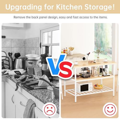 AWQM 3-Piece Beige Bar Table Set with Storage & Stools for Small Spaces AWQM