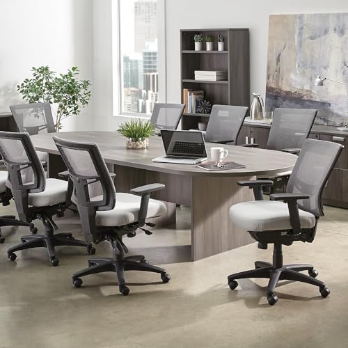 NBF 10L Conference Tables with Eight Seats - Laminate Conference Room Tables - Durable Office Meeting Table - Training Tables for Brainstorming Collaboration Sessions (48"D x 120"W x 29.5"H, Mahogany) nbf signature series