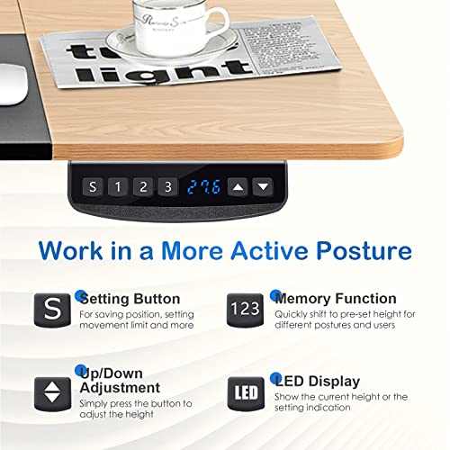 COSTWAY Electric Sit Stand Desk Frame, Dual-Motor Height-Adjustable Standing Desk Base w/ 3 Memory Positions & Touch Control Panel, Home Office Computer Desk Frame w/Hook & Cable Tray (White) COSTWAY