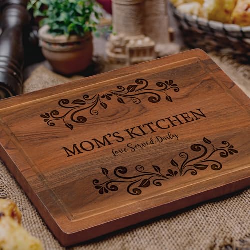 Personalized Kitchen Gifts for Mom, Nana, Aunt, Sister, Custom Engraved Serving Platter, Customized Mom and Grandma Cutting Board for Mothers Day, Decor for Mother's Kitchen, Engraved Kitchen Sign Kenzal Customized