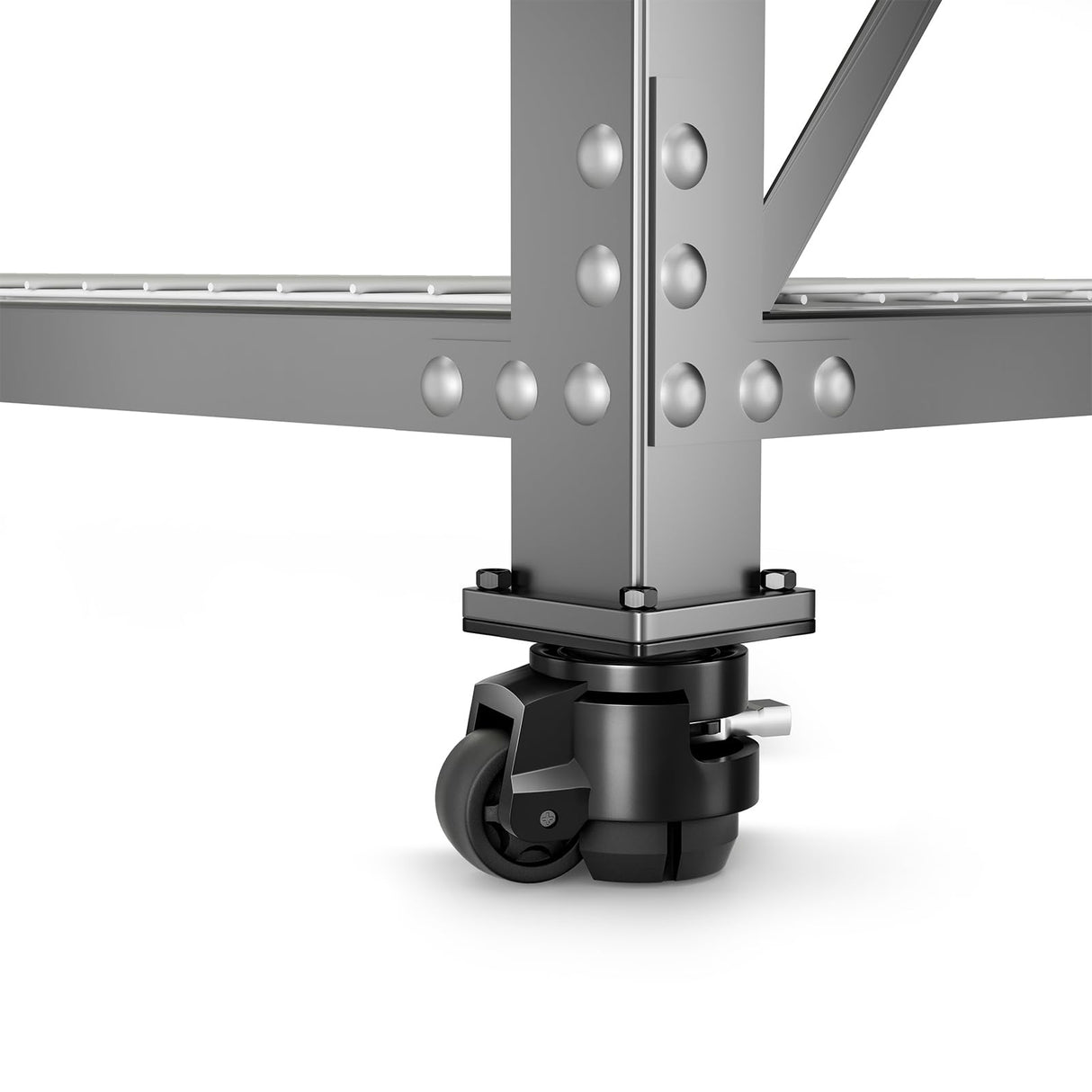 ANDUTEES Leveling Casters Heavy Duty with Upgraded Ratchet Handle Design, Adjustable Retractable Casters Set of 4, Swivel Industrial Castor Wheels for Workbench (80F, 4400 Lbs Capacity, Black) ANDUTEES