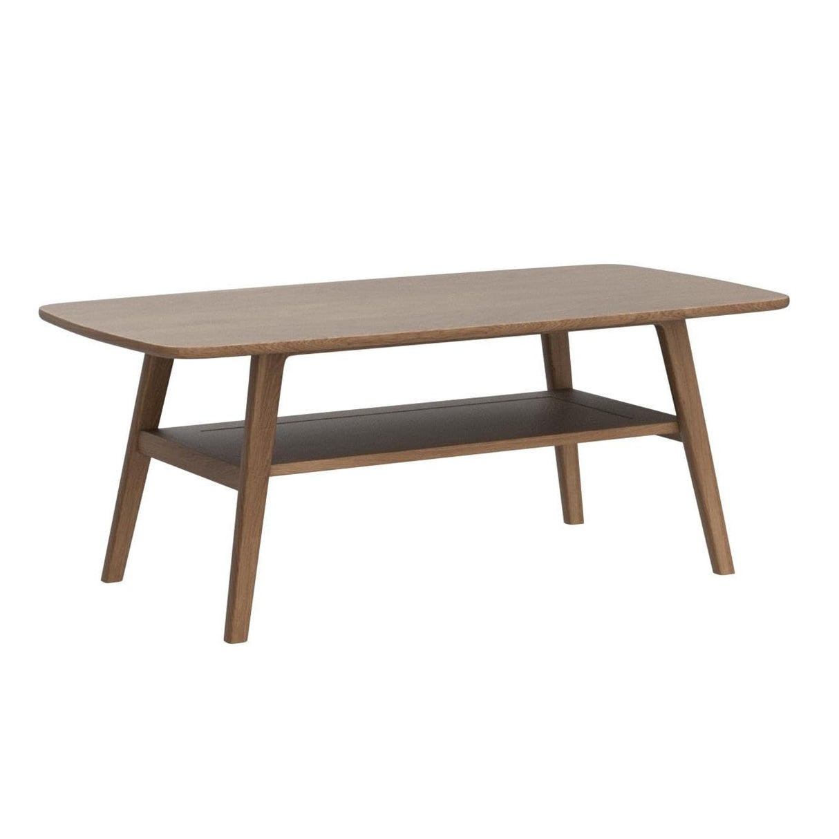 Vadisun 2-Tier Coffee Table with Storage Shelf, Natural Color 100% Solid Wood Table for Living Room, Elegant Furniture for Small Apartment (Natural, 39.37“ x 19.69” x 17.32“) Vadisun