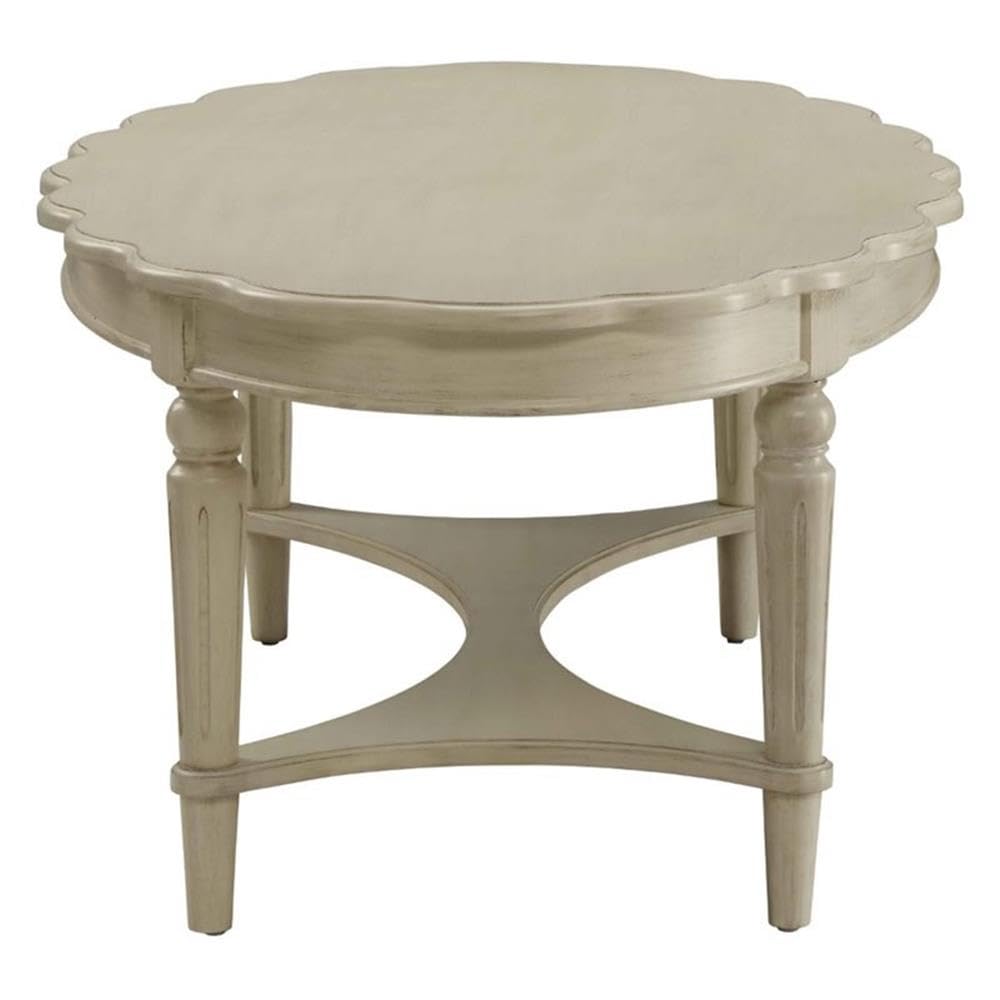 Acme Fordon Oval Coffee Table in Antique White Acme