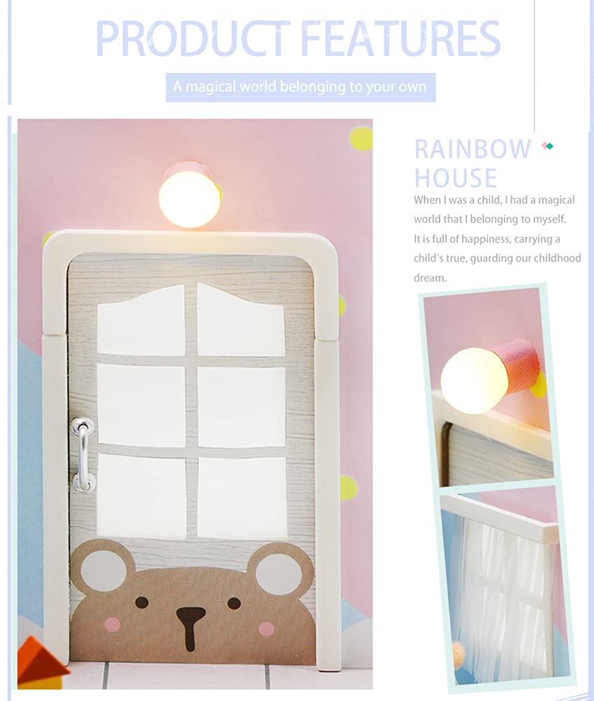 Kisoy Dollhouse Miniature with Furniture Kit, DIY 3D Wooden DIY House Kit A Corner of a Small Apartment Style with Dust Cover & LED,Handmade Tiny House Toys for Kids Adults Gift (Toy Room) Kisoy