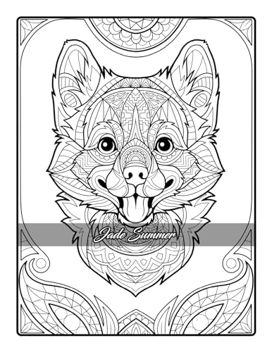 Amazing Dogs Coloring Book: Beautiful Dogs, Adorable Puppies, and Relaxing Designs for Adults and Teens WoodArtSupply