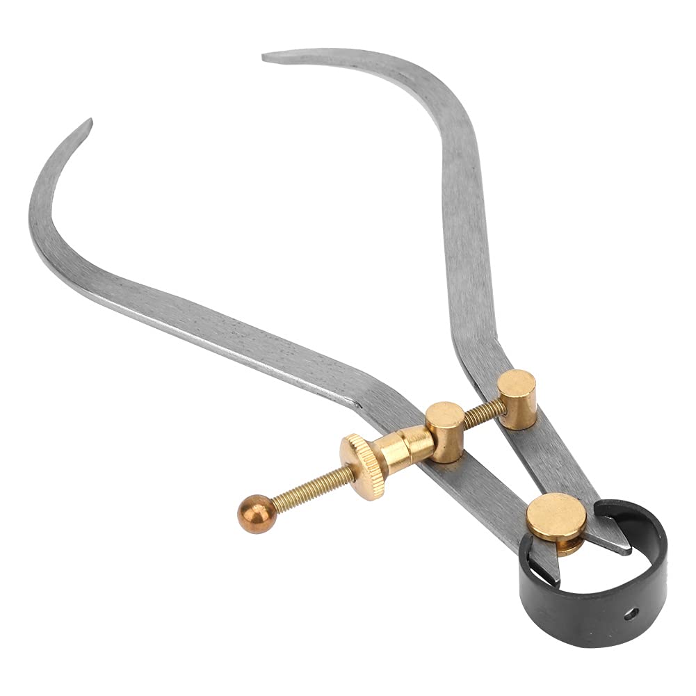 CHEOTIME Outside Spring Caliper, Boomerang Leg External Spring Caliper Divider with Copper Fitting Marking Gauges Outside Caliper for Wood Turning Lathe Work CHEOTIME