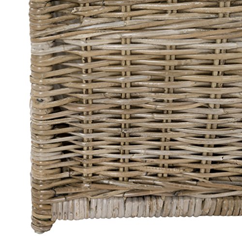 happimess HPM9004B Michael 35" Wicker Storage Trunk, Collapsible for flat storage, Rattan-Kubusoft Gray, Coastal for Office, Dorm Room-LivingRoom, Bedroom, Dining Room, Natural happimess
