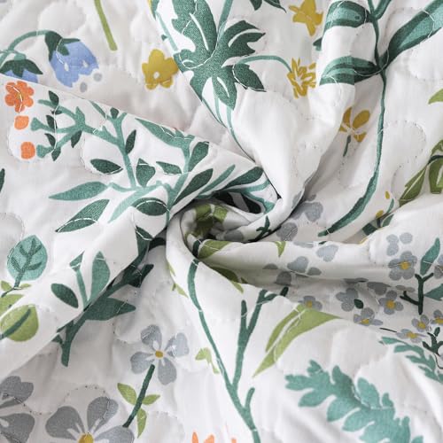 HoneiLife Floral Quilt King Size - 3 Pieces Microfiber Quilt Sets Lightweight Bedspreads Wildflower Coverlets Retro Bed Cover King Quilt Bedding Set All Season Quilts HoneiLife