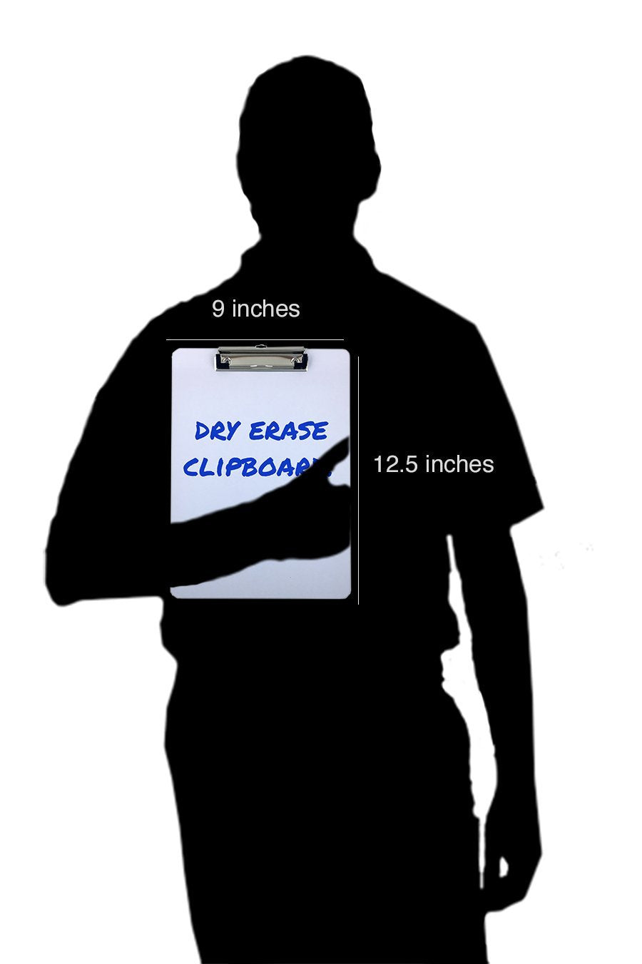 Clipboard Dry Erase Surface 9'' x 12.5'' Letter Size Low Profile Clip Whiteboard (Pack of 6) Trade Quest