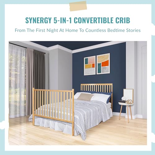 Dream On Me Synergy 5-In-1 Convertible Crib In Natural, Greenguard Gold Certified Dream On Me
