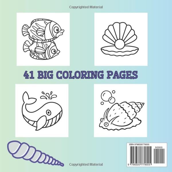 Ocean Life: Coloring Book for Adults and Kids, Bold and Easy Designs for Relaxation with Animals Sea (Bold & Easy Coloring) WoodArtSupply