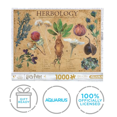 AQUARIUS Harry Potter Herbology 1000pc Puzzle (1000 Piece Jigsaw Puzzle) - Glare Free - Precision Fit - Officially Licensed Harry Potter Merchandise & Collectibles - 20x28 Inches AQUARIUS