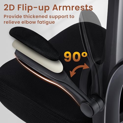 AreShark Drafting Office Chair - Ergonomic Tall Office Chair with Adjustable Footrest Ring - Counter Height Adjustable Rolling Standing Desk Chair with Lumbar Support and Flip-up Armrests for Home AreShark