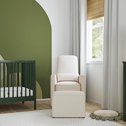 daVinci Olive 360° Swivel Glider Chair w/ Storage Ottoman - Water & Stain Resistant Rocking Glider - GREENGUARD Gold & FSC Certified, Versatile Rocking Chair for Nursery & Living Room, Polyester Cream DaVinci