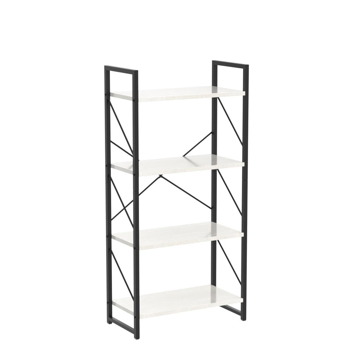 YITAHOME 4-Tier Bookshelf, Modern Free Standing 4 Shelf Bookcases and Bookshelves, Open Display Storage Book Shelves Book Rack Organizer Standing Shelving for Living Room Home Office, White YITAHOME