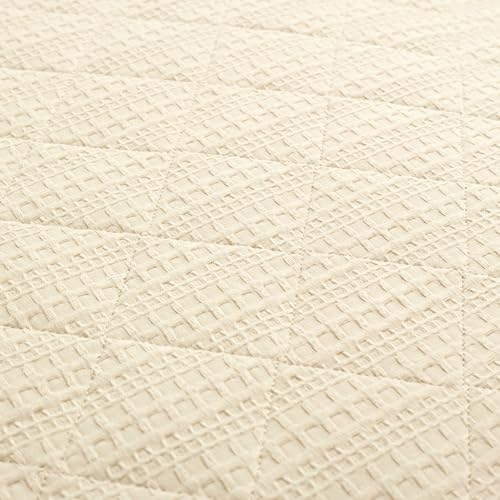 Lush Decor Haniya Solid Waffle Woven Textured Cotton Quilt Set, 3 Piece Set, Full/Queen, Neutral - Soft Waffle Quilt - Neutral Bedding Set - Minimalist, Modern & Farmhouse Bedroom Decor Lush Decor