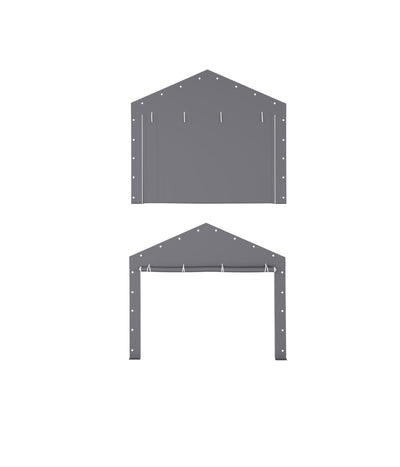 Hipicute Carport Zipper Door Replacement for Portable Garage - Compatible with 13' x 20' and 13' x 25' Frames - Gray (Zipper Doors Only, No Frame Included)